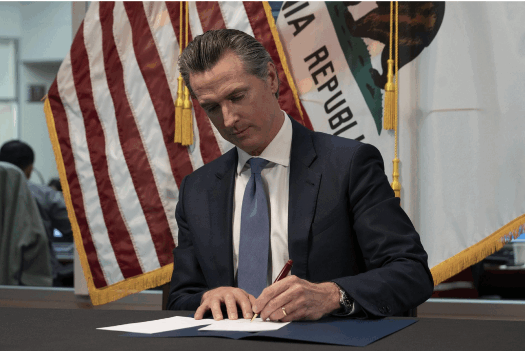 CA GOVERNOR GAVIN NEWSOM SIGNING BILL